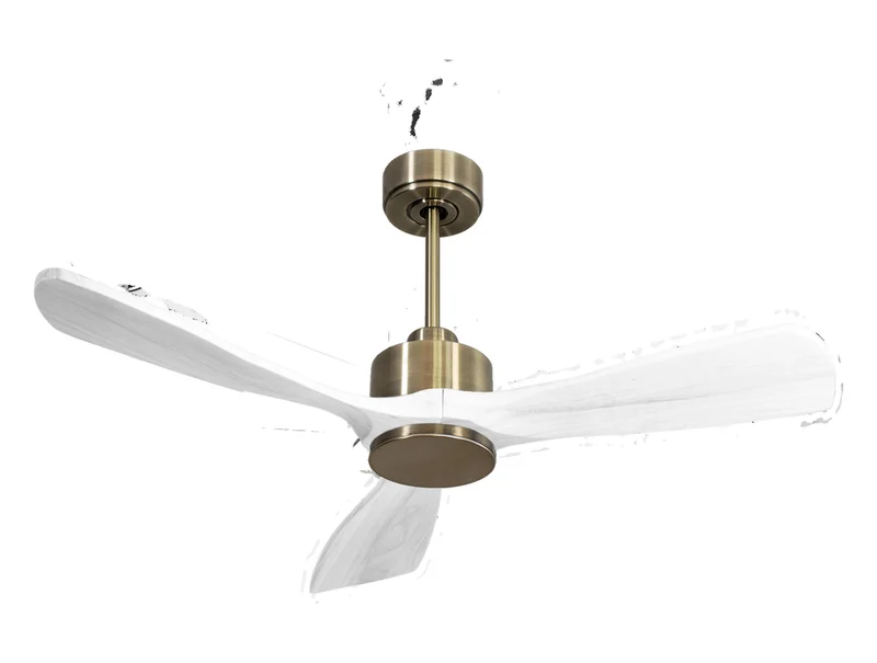 Ventilateur de plafond Réversible Thermostat Wifi Moteur à courant continu Toits en pente Télécommande Hypersilence Mémoire FullWood