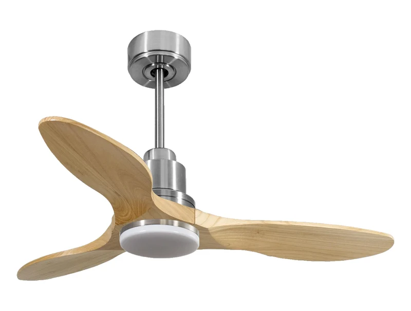 Ventilateur de plafond Réversible Thermostat Dimmable Wifi Moteur à courant continu Toits en pente Télécommande Lumière à trois tons Hypersilence Mémoire