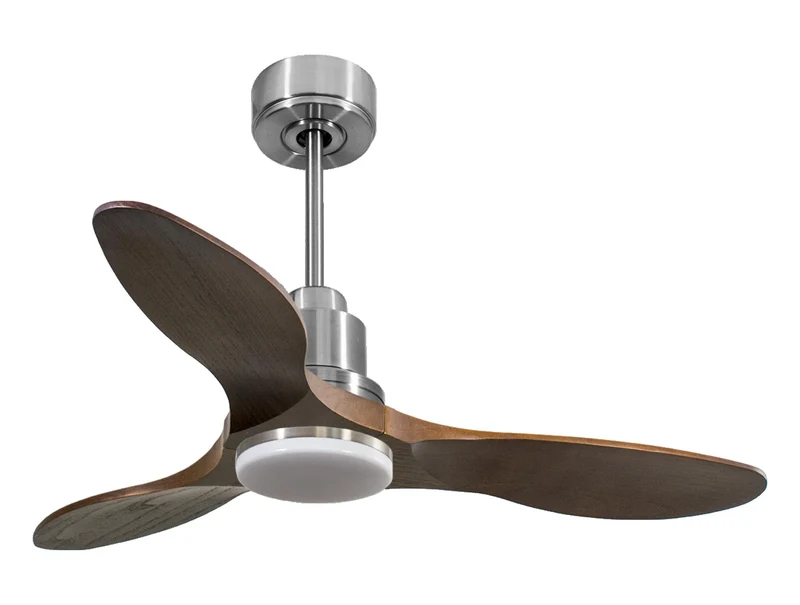 Ventilateur de plafond Réversible Thermostat Dimmable Wifi Moteur à courant continu Toits en pente Télécommande Lumière à trois tons Hypersilence Mémoire