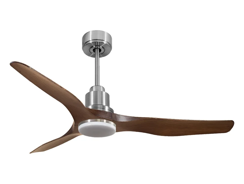 Ventilateur de plafond Réversible Thermostat Dimmable Wifi Moteur à courant continu Toits en pente Télécommande Lumière à trois tons Adaptateur 2/3 Lames