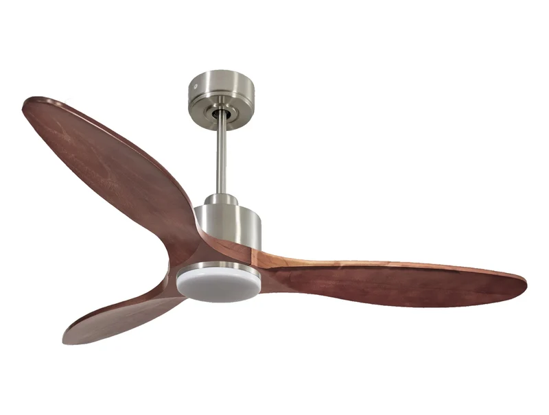 Ventilateur de plafond Réversible Thermostat Dimmable Wifi Moteur à courant continu Toits en pente Télécommande Lumière à trois tons Hypersilence Mémoire