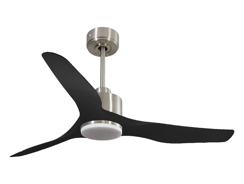 Ventilateur de plafond Réversible Thermostat Dimmable Wifi Moteur à courant continu Toits en pente Télécommande Lumière à trois tons Adaptateur 2/3 Lames