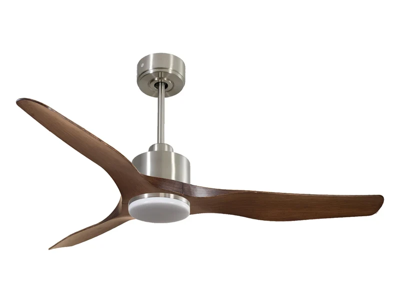 Ventilateur de plafond Réversible Thermostat Dimmable Wifi Moteur à courant continu Toits en pente Télécommande Lumière à trois tons Adaptateur 2/3 Lames