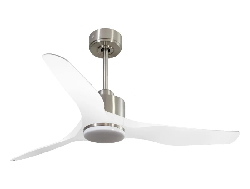 Ventilateur de plafond Réversible Thermostat Dimmable Wifi Moteur à courant continu Toits en pente Télécommande Lumière à trois tons Adaptateur 2/3 Lames