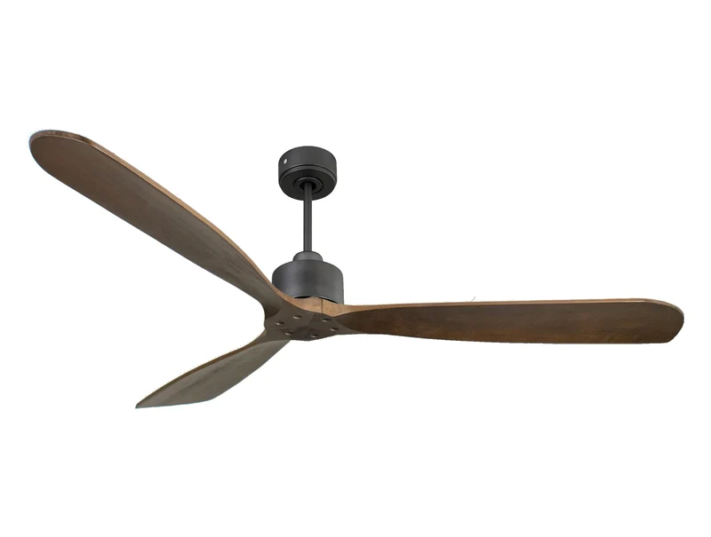 Ventilateur de plafond Réversible Thermostat Wifi Moteur à courant continu Toits en pente Télécommande Hypersilence Mémoire FullWood