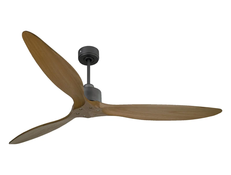 Ventilateur de plafond Réversible Thermostat Wifi Moteur à courant continu Toits en pente Télécommande Hypersilence Mémoire FullWood