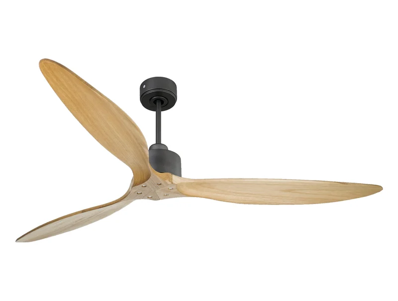 Ventilateur de plafond Réversible Thermostat Wifi Moteur à courant continu Toits en pente Télécommande Hypersilence Mémoire FullWood