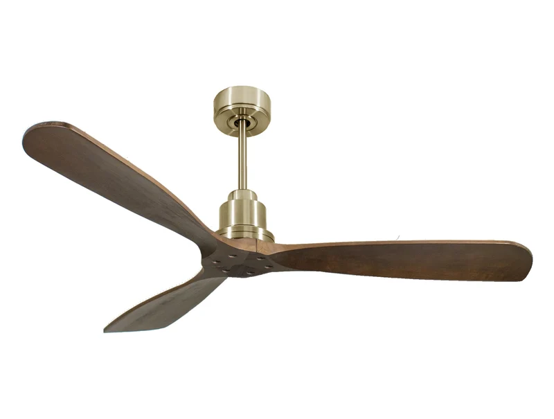 Ventilateur de plafond Réversible Thermostat Wifi Moteur à courant continu Toits en pente Télécommande Hypersilence Mémoire FullWood