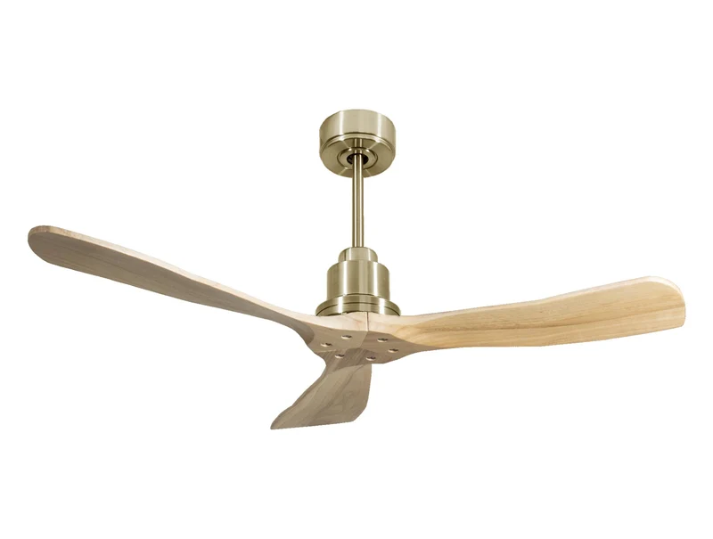 Ventilateur de plafond Réversible Thermostat Wifi Moteur à courant continu Toits en pente Télécommande Hypersilence Mémoire FullWood