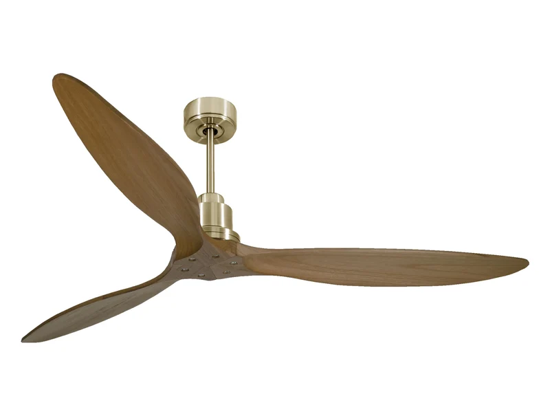 Ventilateur de plafond Réversible Thermostat Wifi Moteur à courant continu Toits en pente Télécommande Hypersilence Mémoire FullWood