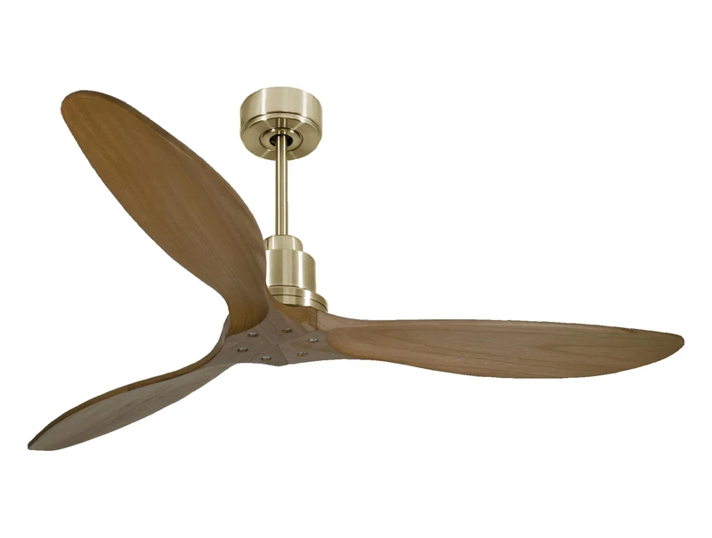 Ventilateur de plafond Réversible Thermostat Wifi Moteur à courant continu Toits en pente Télécommande Hypersilence Mémoire FullWood