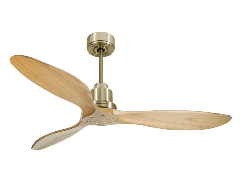 Ventilateur de plafond Réversible Thermostat Wifi Moteur à courant continu Toits en pente Télécommande Hypersilence Mémoire FullWood