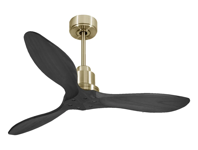 Ventilateur de plafond Réversible Thermostat Wifi Moteur à courant continu Toits en pente Télécommande Hypersilence Mémoire FullWood