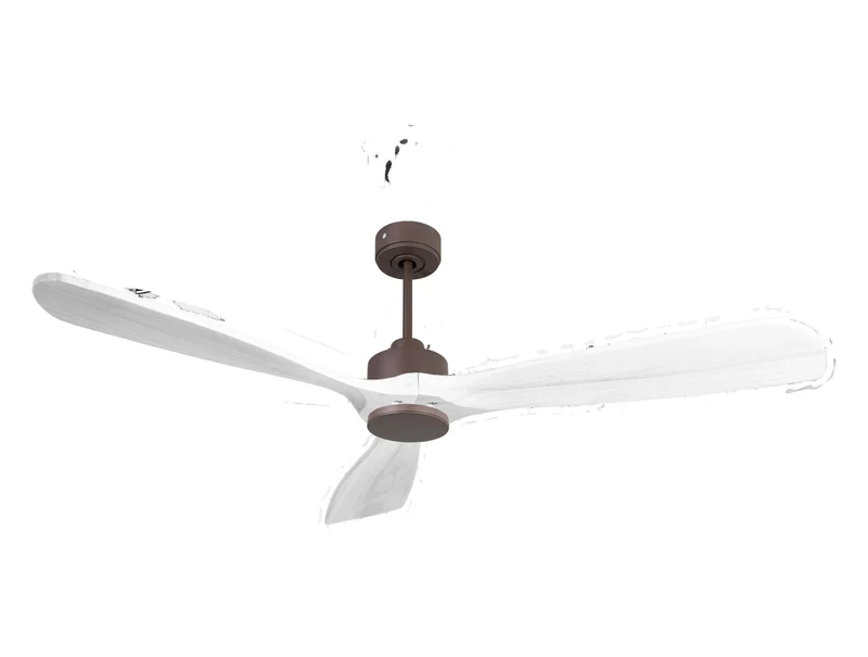 Ventilateur de plafond Réversible Thermostat Wifi Moteur à courant continu Toits en pente Télécommande Hypersilence Mémoire FullWood