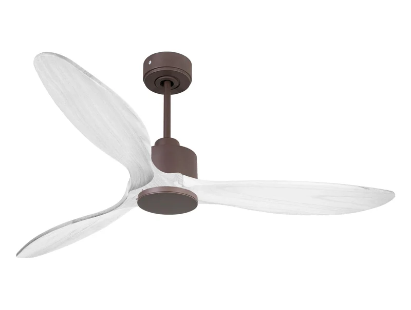 Ventilateur de plafond Réversible Thermostat Wifi Moteur à courant continu Toits en pente Télécommande Hypersilence Mémoire FullWood