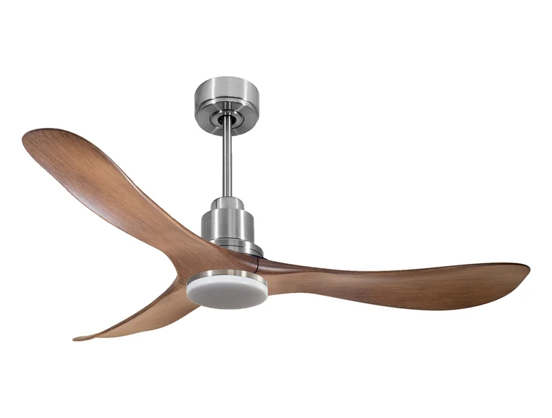 Ventilateur de plafond Réversible Thermostat Dimmable Wifi Moteur à courant continu Toits en pente Télécommande Lumière à trois tons Hypersilence Mémoire