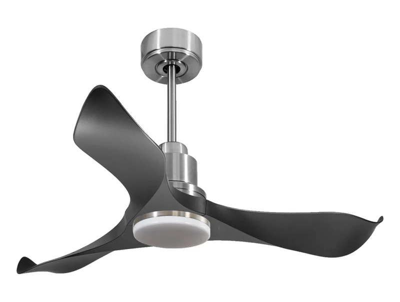 Ventilateur de plafond Réversible Thermostat Dimmable Wifi Moteur à courant continu Toits en pente Télécommande Lumière à trois tons Adaptateur 2/3 Lames