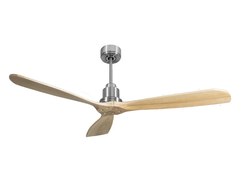 Ventilateur de plafond Réversible Thermostat Wifi Moteur à courant continu Toits en pente Télécommande Hypersilence Mémoire FullWood