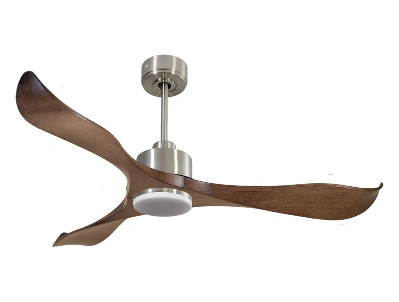 Ventilateur de plafond Réversible Thermostat Dimmable Wifi Moteur à courant continu Toits en pente Télécommande Lumière à trois tons Adaptateur 2/3 Lames