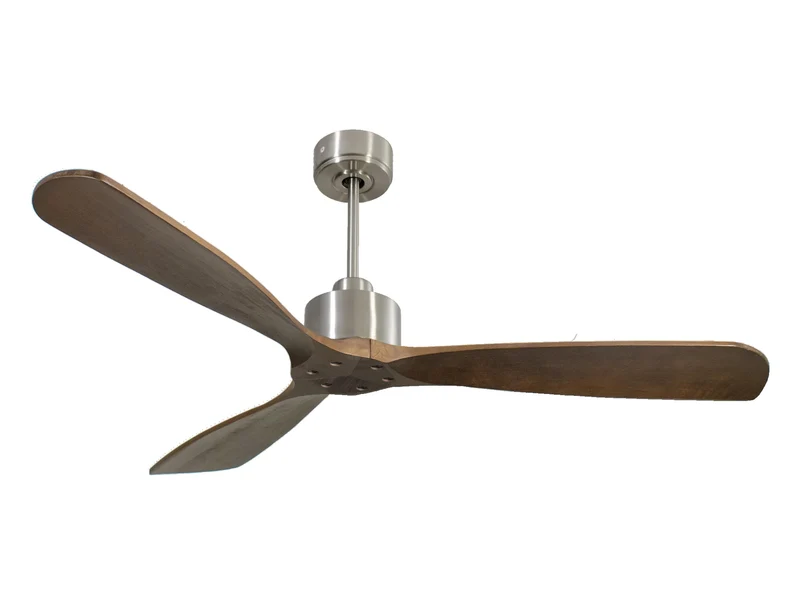 Ventilateur de plafond Réversible Thermostat Wifi Moteur à courant continu Toits en pente Télécommande Hypersilence Mémoire FullWood