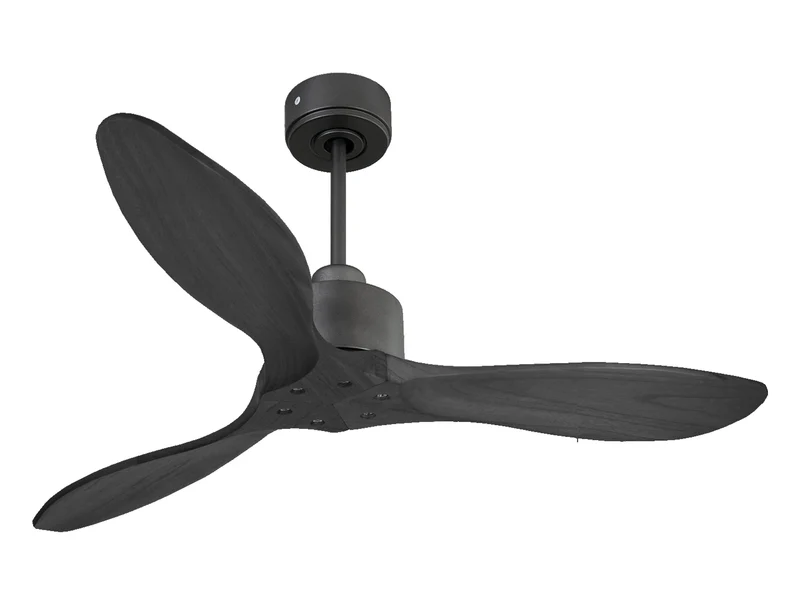 Ventilateur de plafond Réversible Thermostat Wifi Moteur à courant continu Toits en pente Télécommande Hypersilence Mémoire FullWood
