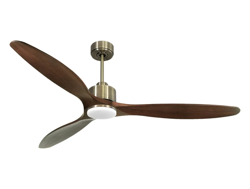 Ventilateur de plafond Réversible Thermostat Dimmable Wifi Moteur à courant continu Toits en pente Télécommande Lumière à trois tons Hypersilence Mémoire