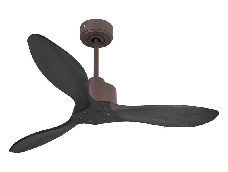 Ventilateur de plafond Réversible Thermostat Wifi Moteur à courant continu Toits en pente Télécommande Hypersilence Mémoire FullWood