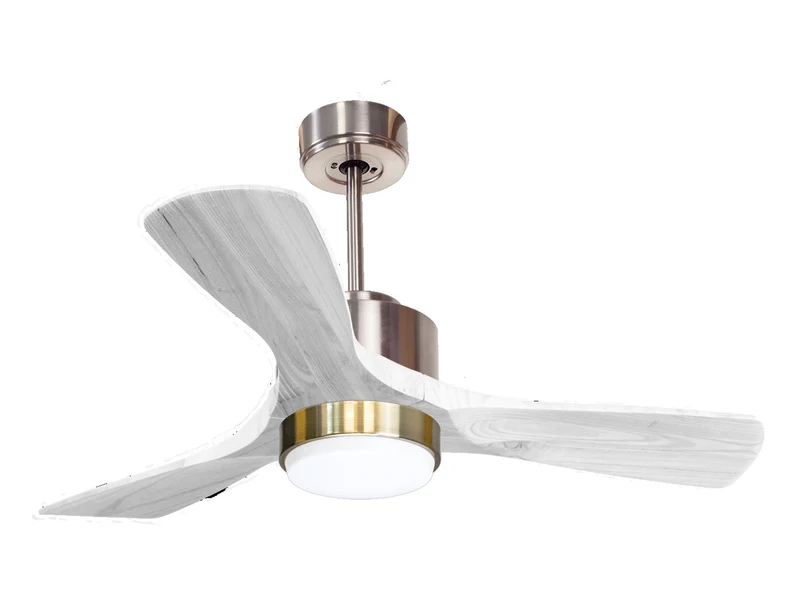 Ventilateur de plafond Réversible Thermostat Dimmable Wifi Moteur à courant continu Toits en pente Télécommande Lumière à trois tons Hypersilence Mémoire