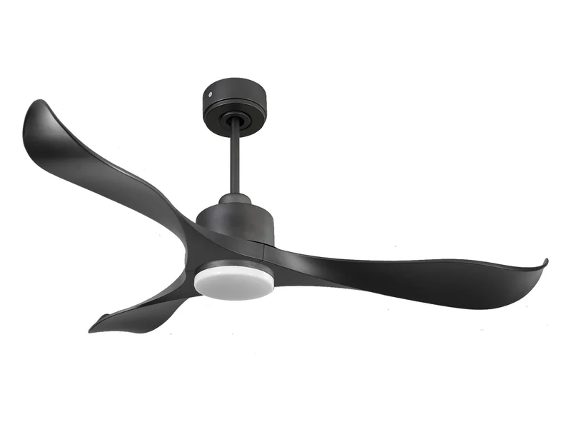 Ventilateur de plafond Réversible Thermostat Dimmable Wifi Moteur à courant continu Toits en pente Télécommande Lumière à trois tons Adaptateur 2/3 Lames