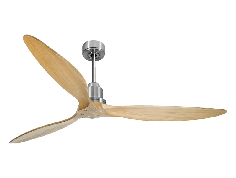 Ventilateur de plafond Réversible Thermostat Wifi Moteur à courant continu Toits en pente Télécommande Hypersilence Mémoire FullWood