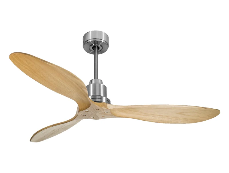Ventilateur de plafond Réversible Thermostat Wifi Moteur à courant continu Toits en pente Télécommande Hypersilence Mémoire FullWood
