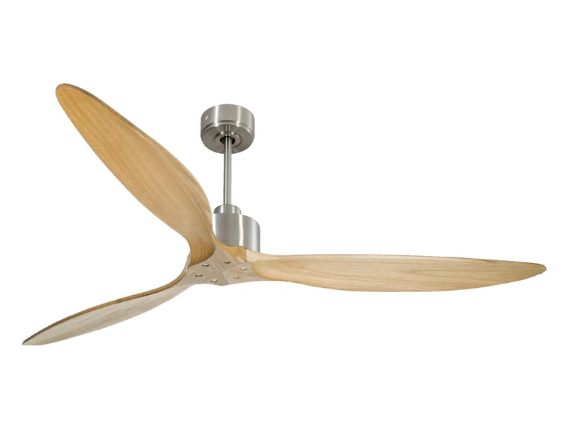 Ventilateur de plafond Réversible Thermostat Wifi Moteur à courant continu Toits en pente Télécommande Hypersilence Mémoire FullWood
