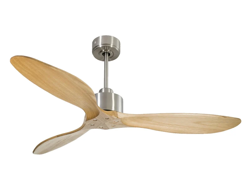 Ventilateur de plafond Réversible Thermostat Wifi Moteur à courant continu Toits en pente Télécommande Hypersilence Mémoire FullWood