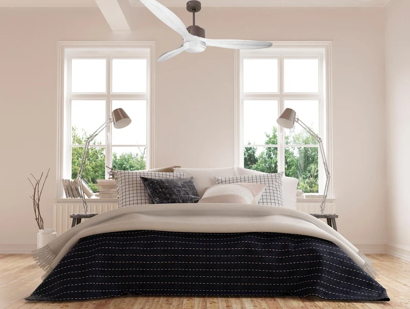 Ventilateur de plafond Wifi Moteur à courant continu Télécommande Lumière à trois tons Hypersilence Mémoire