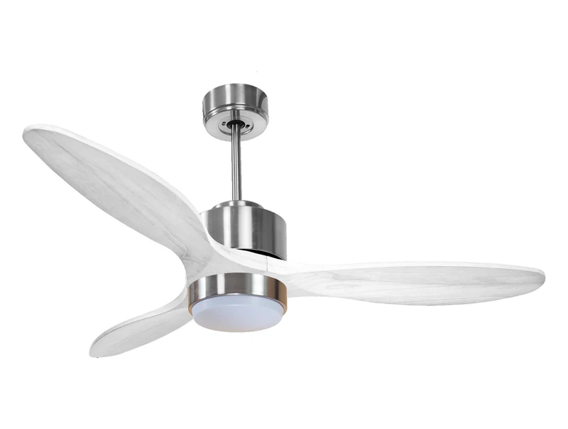 Ventilateur de plafond Réversible Thermostat Dimmable Wifi Moteur à courant continu Toits en pente Télécommande Lumière à trois tons Hypersilence Mémoire