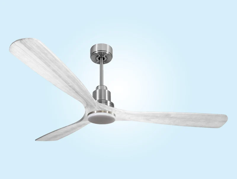 Ventilateur de plafond Réversible Thermostat Dimmable Wifi Moteur à courant continu Toits en pente Télécommande Lumière à trois tons Hypersilence Mémoire