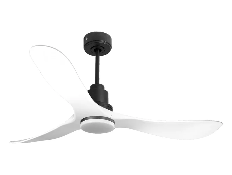 Ventilateur de plafond Réversible Thermostat Dimmable Wifi Moteur à courant continu Toits en pente Télécommande Lumière à trois tons Hypersilence Mémoire
